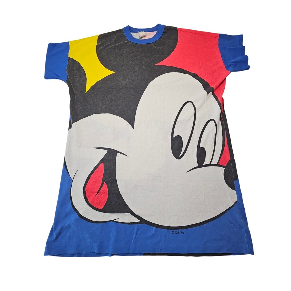 Vintage 80s 90s Mickey Mouse T Shirt One Size AOP USA Single Stitch Disney